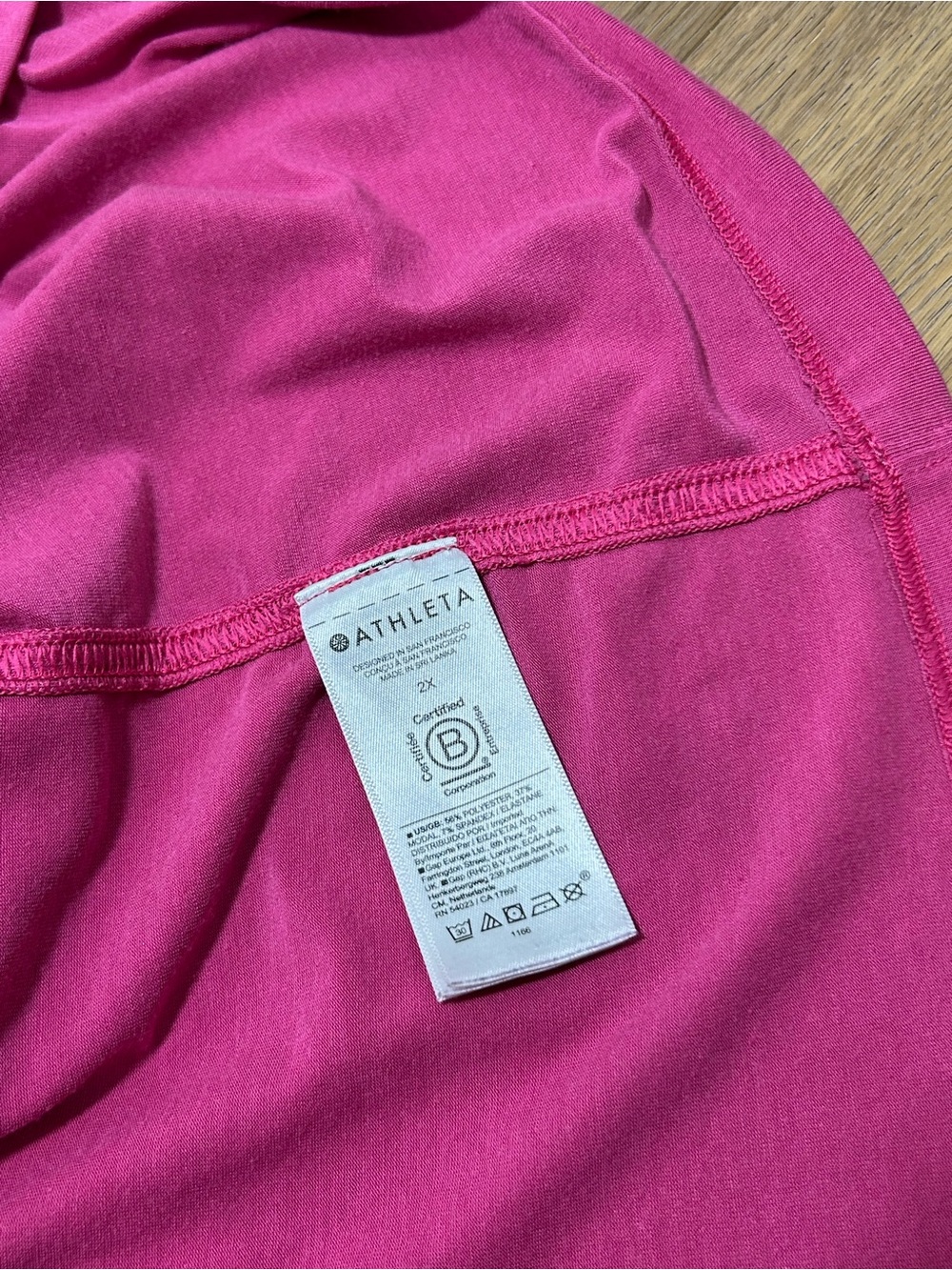 Athleta Short Sleeve Scoop Neck Top - Fuchsia Pink plus size 2X - Picture 8 of 10